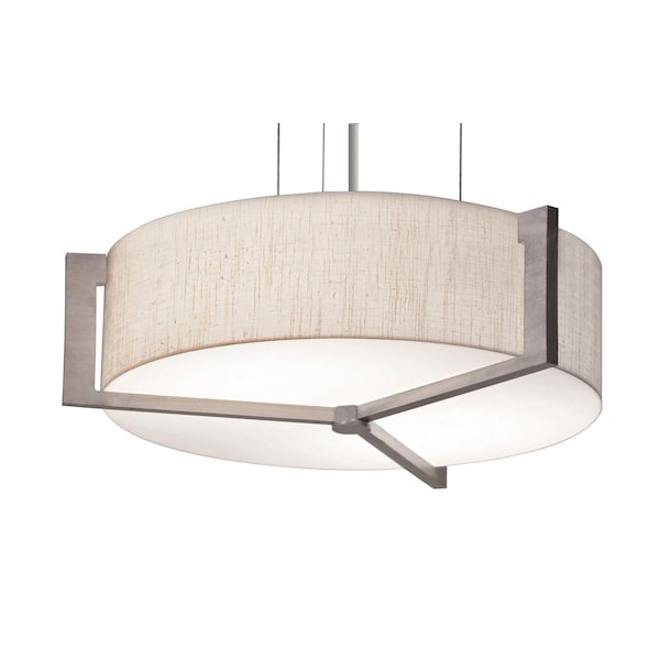 Apex 17" LED Pendant - Weathered Grey Finish - Jute Shade